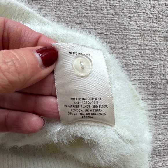 Anthropologie White Fluffy Sweater Size XS by Rosie Neim - Picture 8 of 8